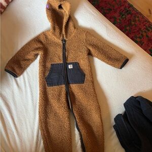 Carhartt Brown Sherpa Kids Footie